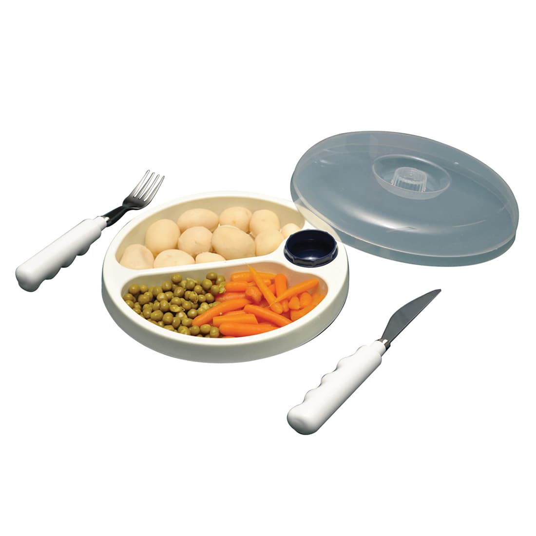 Warmhoudbord rond 2-vaks