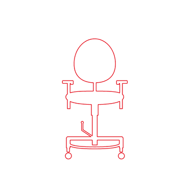 Trippelstoel standaard (gasveer verstelling)